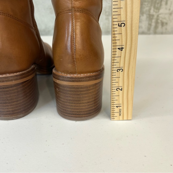 J Crew Knee High Stacked Heel Burnished Sand Boots Size 8 - Picture 11 of 13